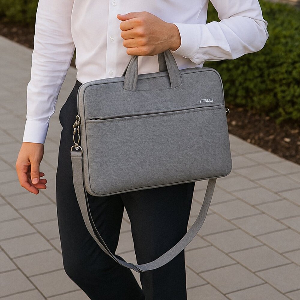 ASUS 16" Gray Laptop Shoulder Bag with Handle & Strap